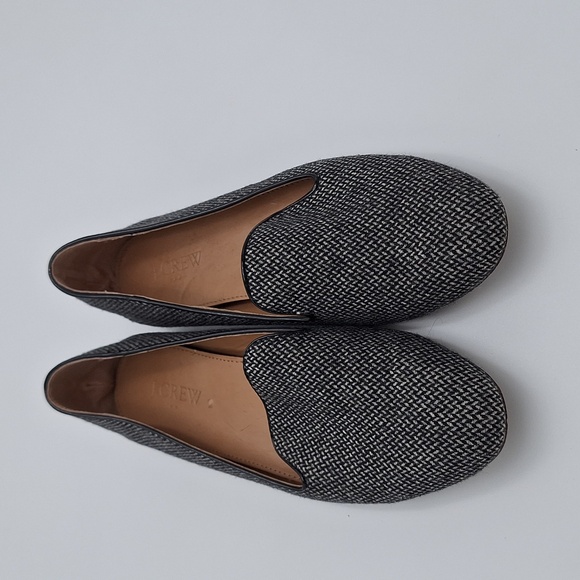 J. Crew Black and White Flats Tweed Women's Loafers - Picture 2 of 15